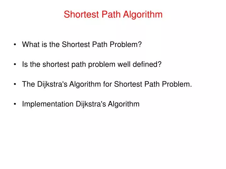 PPT - Shortest Path Algorithm PowerPoint Presentation, free download ...