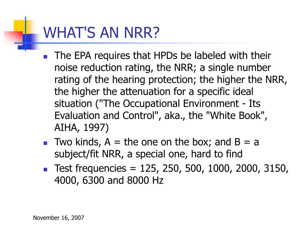 PPT - ALN about NRR - A Little Noise about Noise Reduction Ratings ...