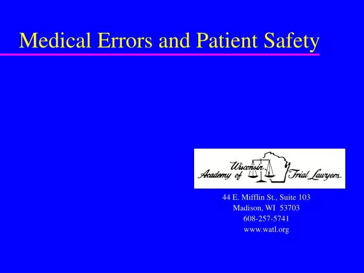 medical errors and patient safety n.