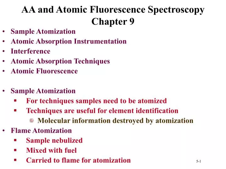 aa and atomic fluorescence spectroscopy chapter 9 n.