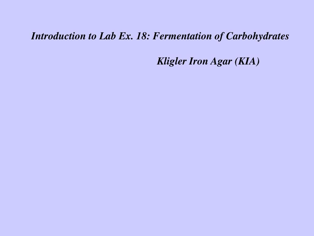 PPT - Introduction to Lab Ex. 18: Fermentation of Carbohydrates ...