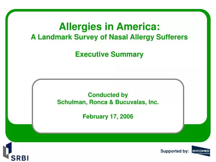 PPT Allergies in America A Landmark Survey of Nasal Allergy