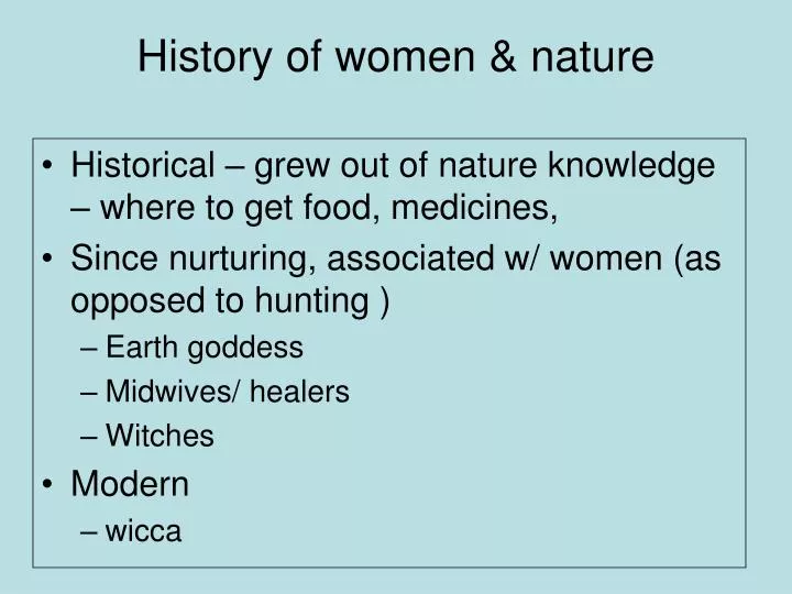history of women nature n.