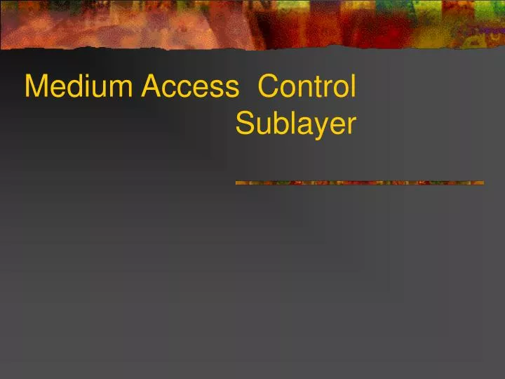 medium access control sublayer n.
