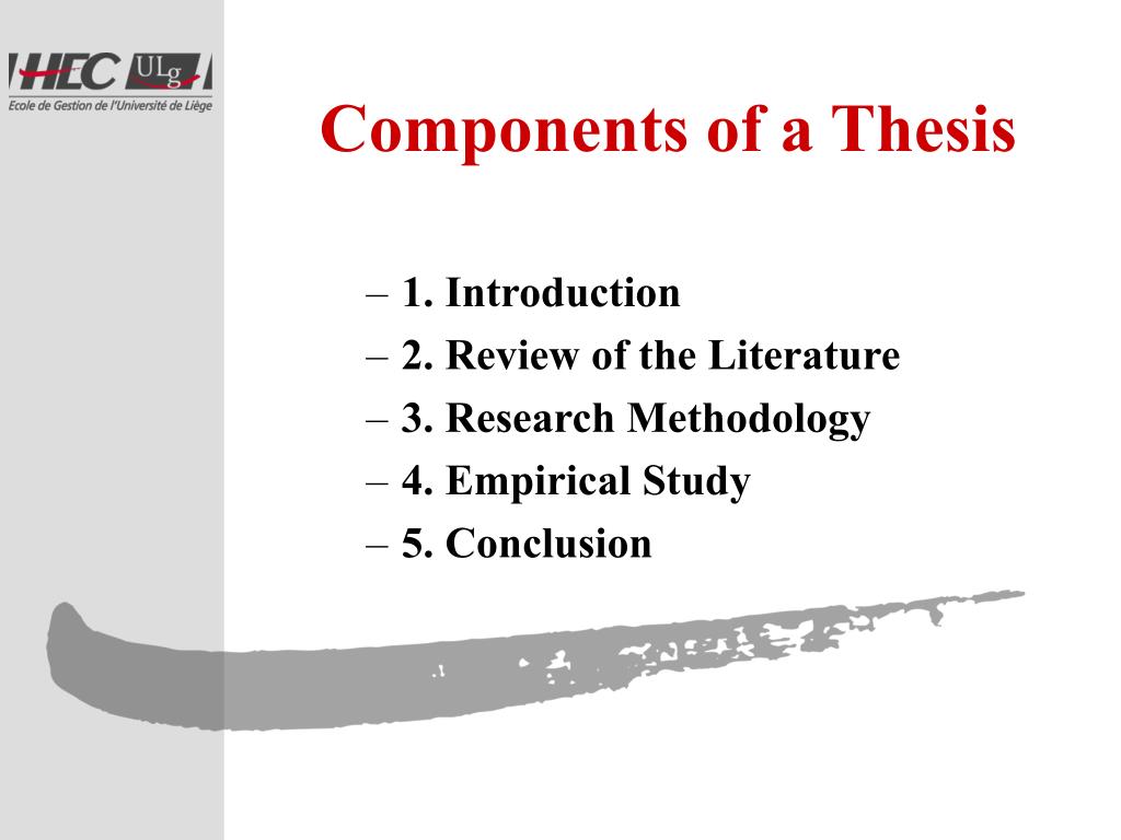 components of thesis ppt