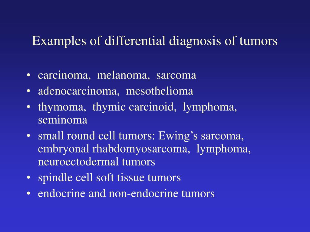 examples of differential diagnosis of tumors l