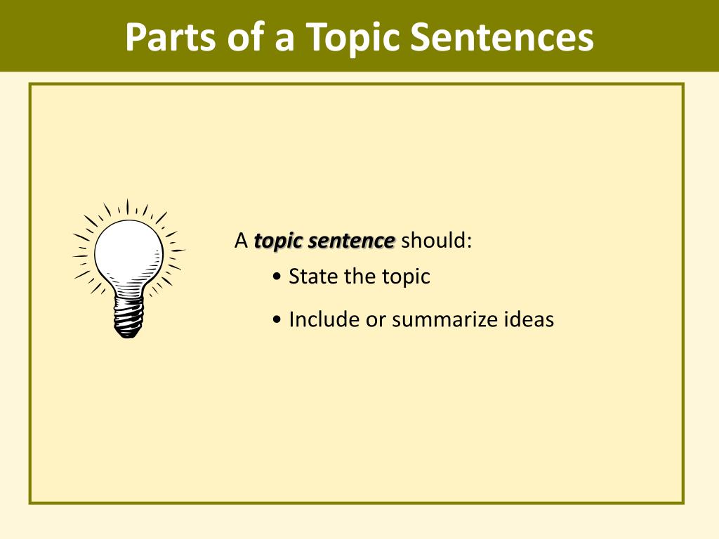 topic sentence presentation