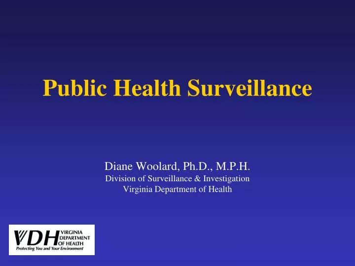 public health surveillance n.