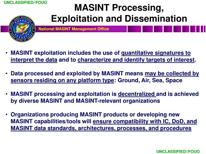Masint Examples PPT - National MASINT Management Office (NMMO) MASINT/Common Sensor COI ...