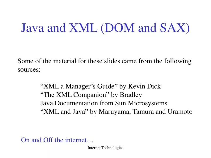 java and xml dom and sax n.