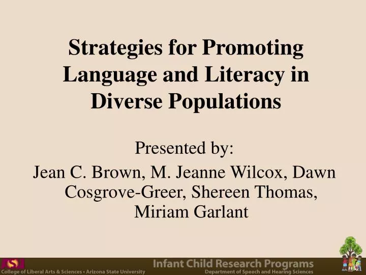 strategies for promoting language and literacy in diverse populations n.