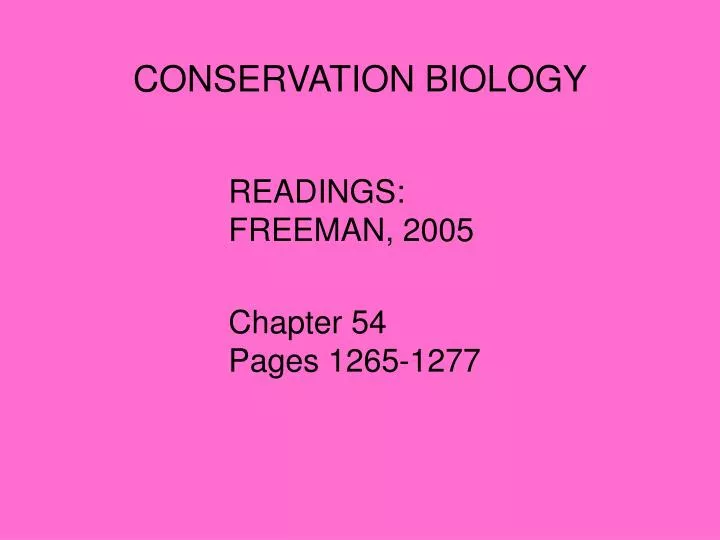 conservation biology n.