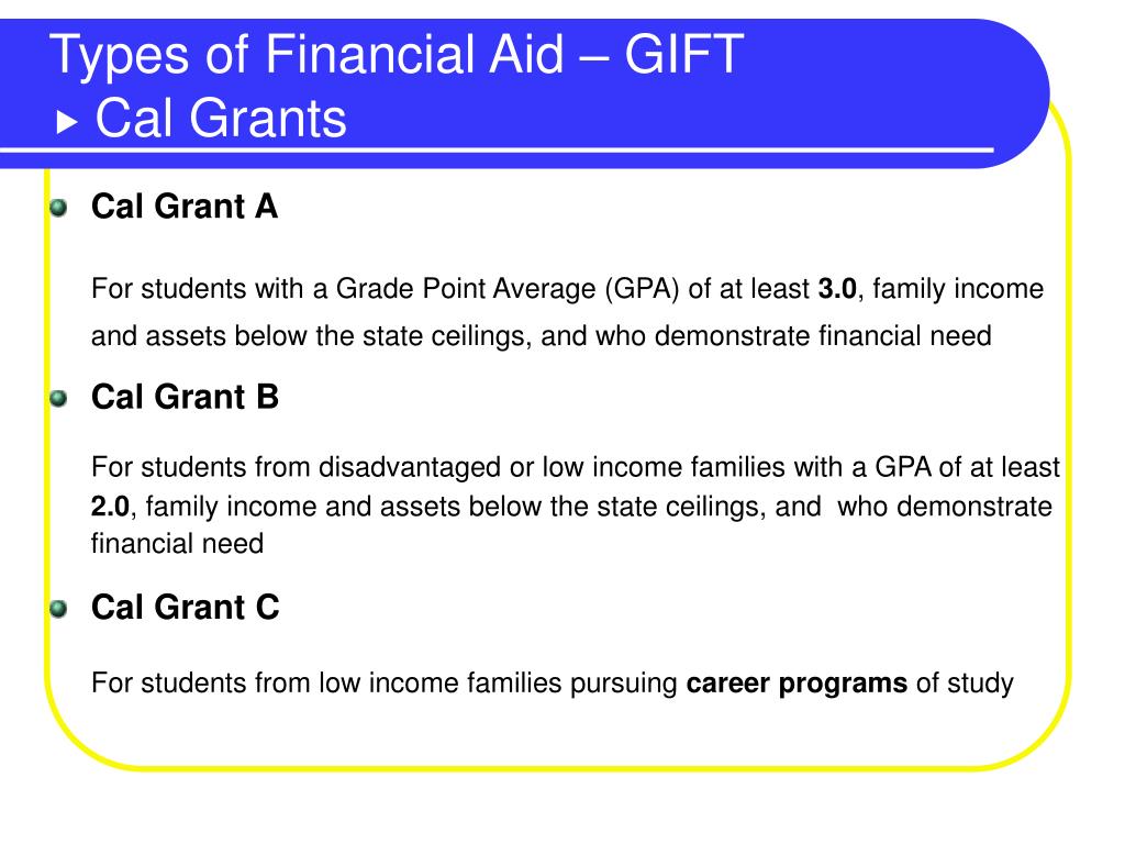 Cal Grant Eligibility Chart