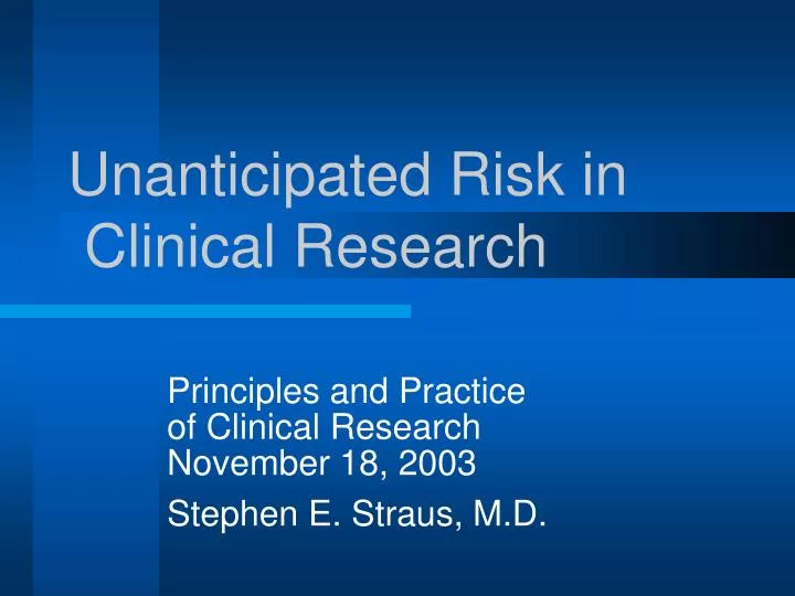clinical research unanticipated problems