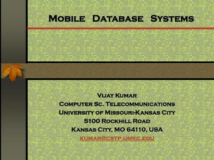 mobile database systems n.