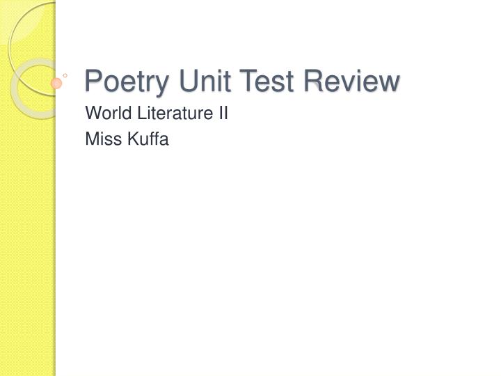 poetry unit test review n.