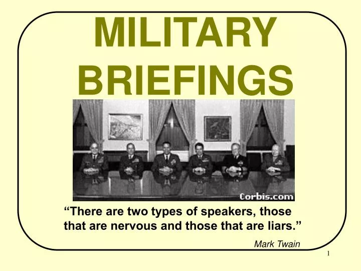 military briefings n.