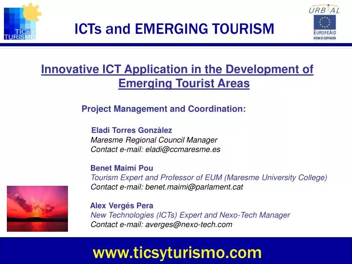 PPT ICTs and EMERGING TOURISM PowerPoint Presentation, free download