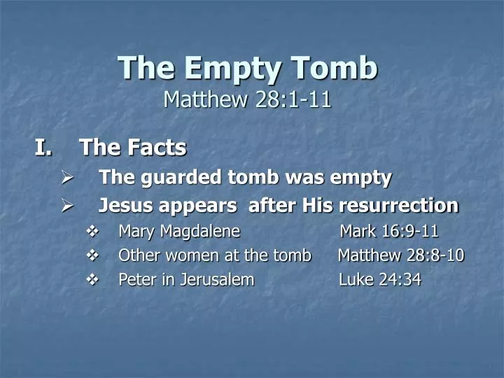 the empty tomb matthew 28 1 11 n.