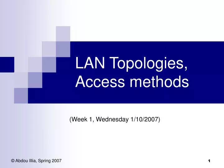 lan topologies access methods n.