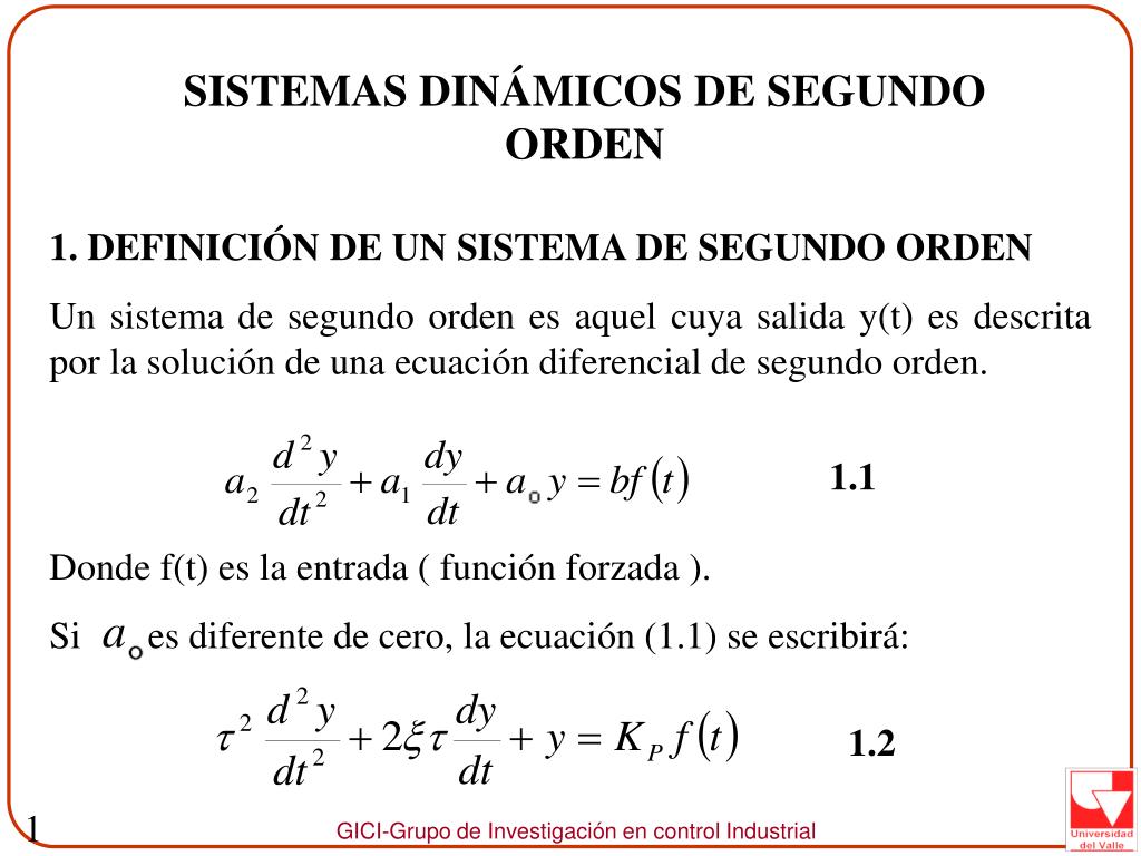 PPT - SISTEMAS DINÁMICOS DE SEGUNDO ORDEN PowerPoint Presentation, free  download - ID:776400