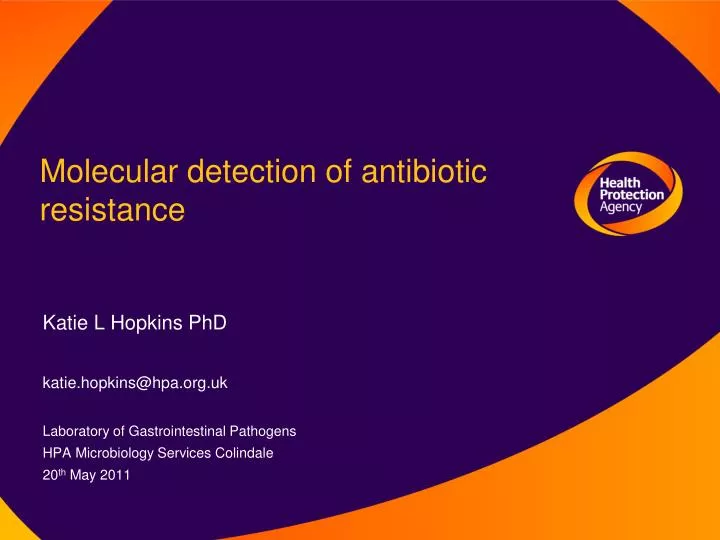 molecular detection of antibiotic resistance n.
