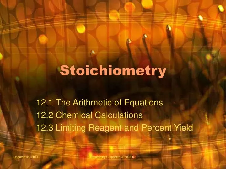 stoichiometry n.
