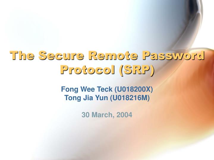 the secure remote password protocol srp n.