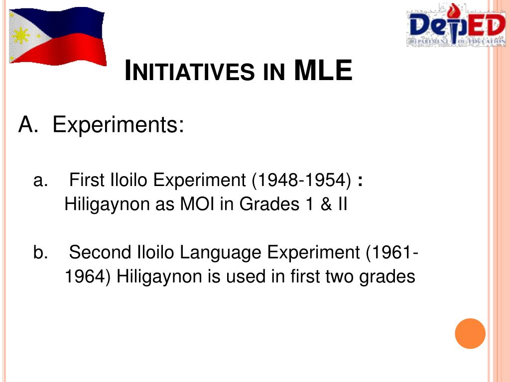 iloilo results of the experimnet with the vernacular