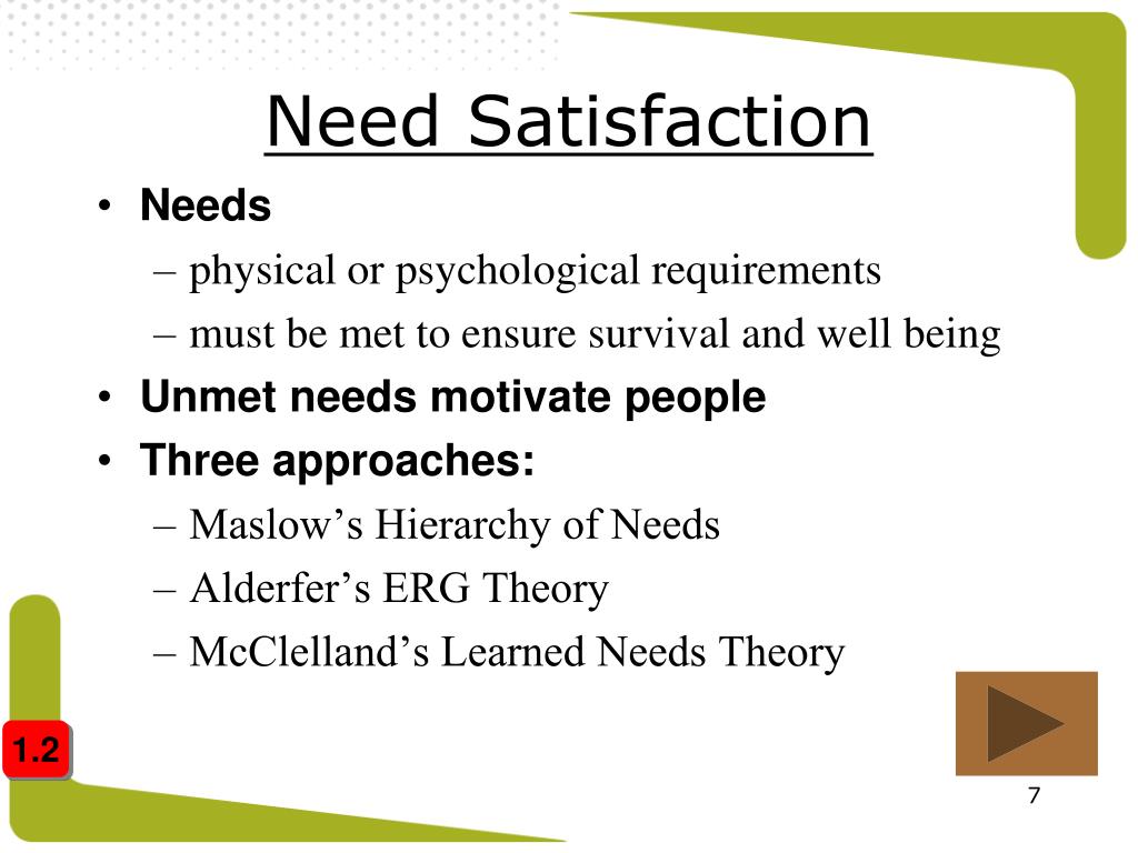need satisfaction presentation definition