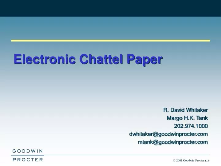 PPT Electronic Chattel Paper PowerPoint Presentation, free download ID779475