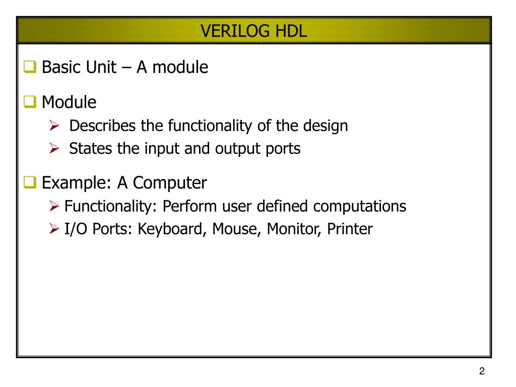 PPT - Hardware Description Language (HDL) PowerPoint Presentation, free  download - ID:780022