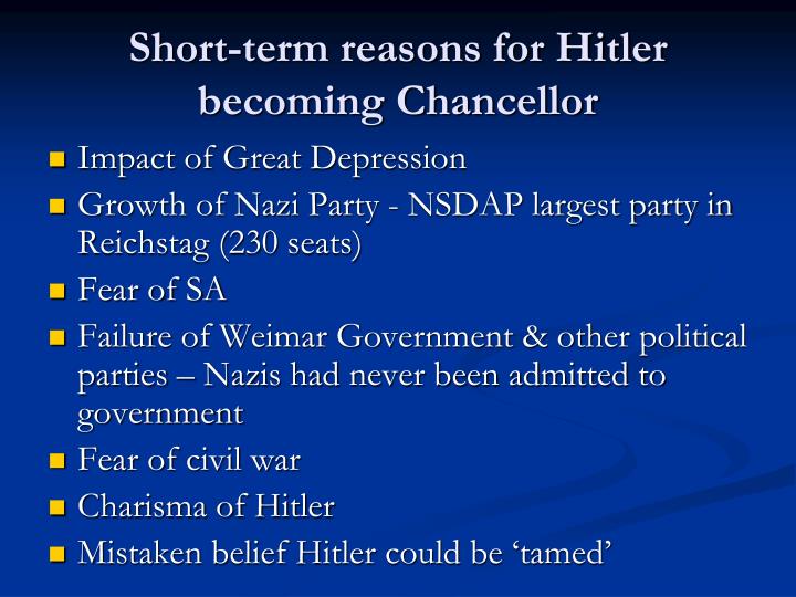 how did hitler become chancellor