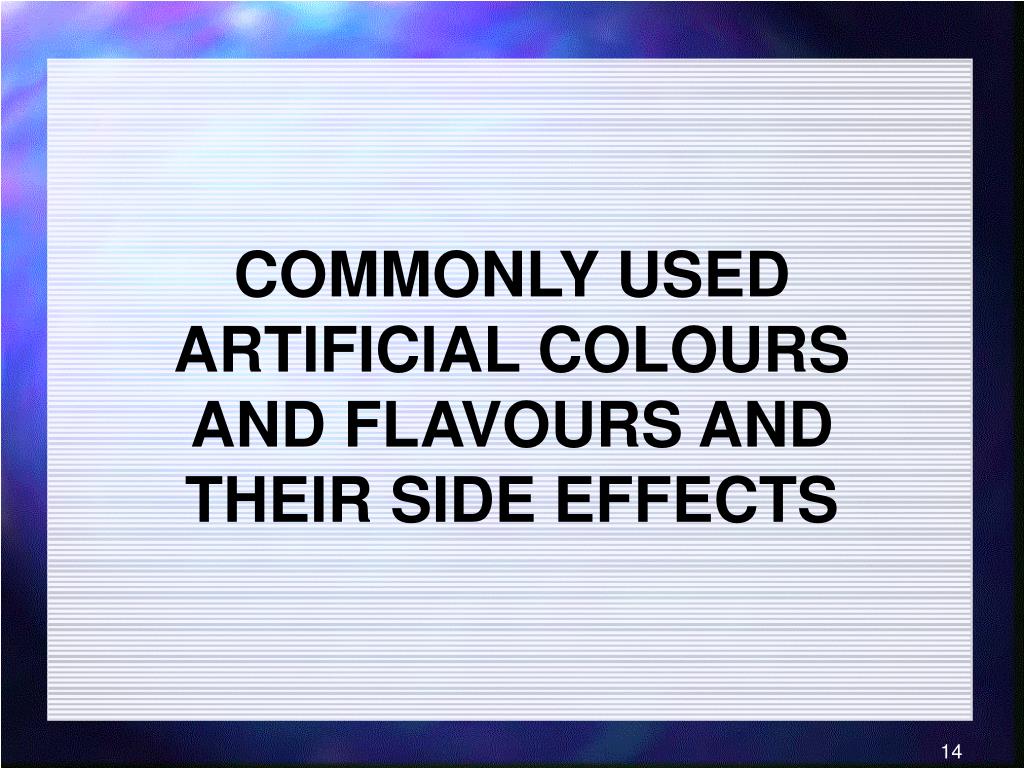 PPT ARTIFICIAL & SYNTHETIC COLOURS AND FLAVOURS AT WORK PowerPoint
