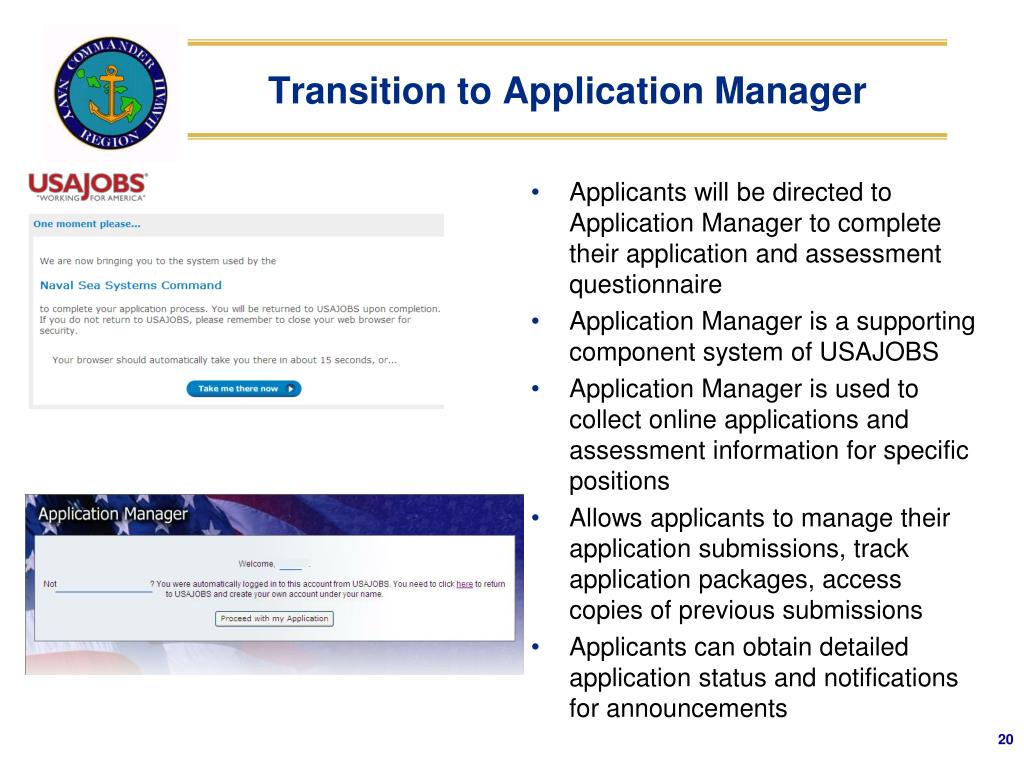 Application manager for usa jobs