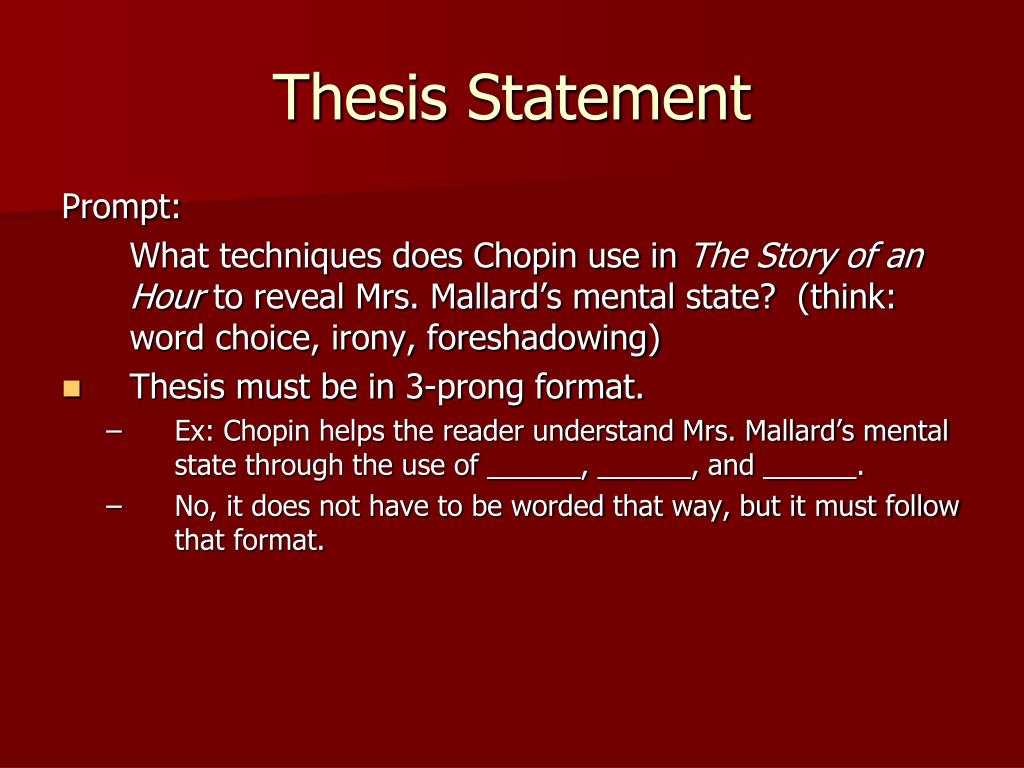 what is a good thesis statement for the story of an hour