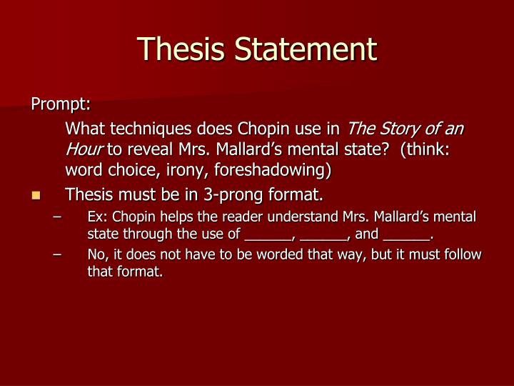 thesis statements for the story of an hour