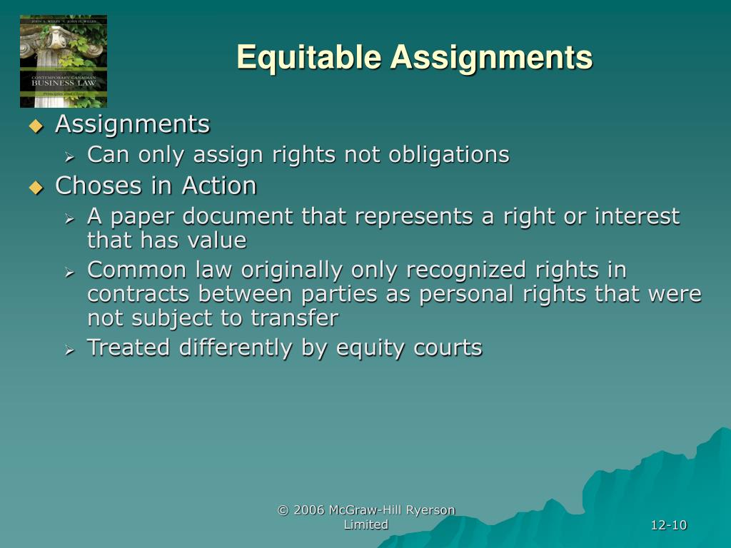 equitable assignment in english law