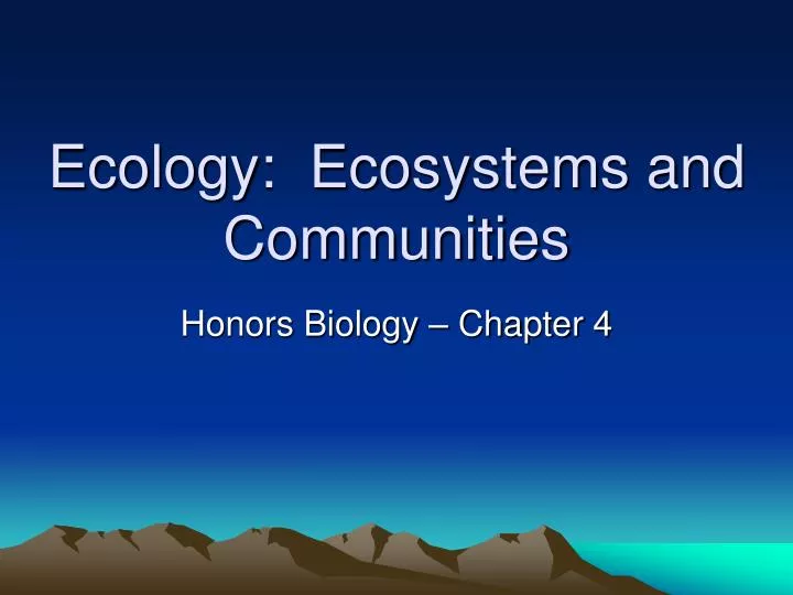 ecology ecosystems and communities n.