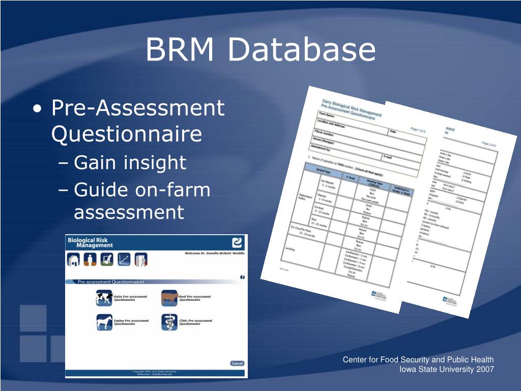 Brm Database PPT - Practical Disease Prevention Tools for Veterinarians and Animal ...