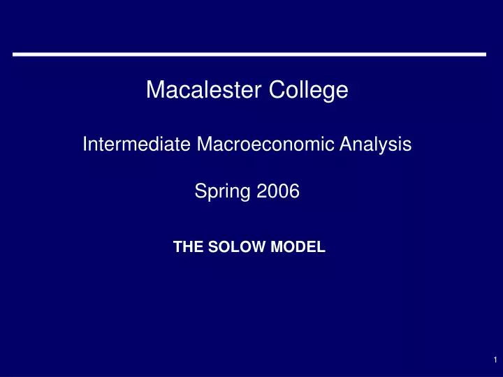 macalester college intermediate macroeconomic analysis spring 2006 n.