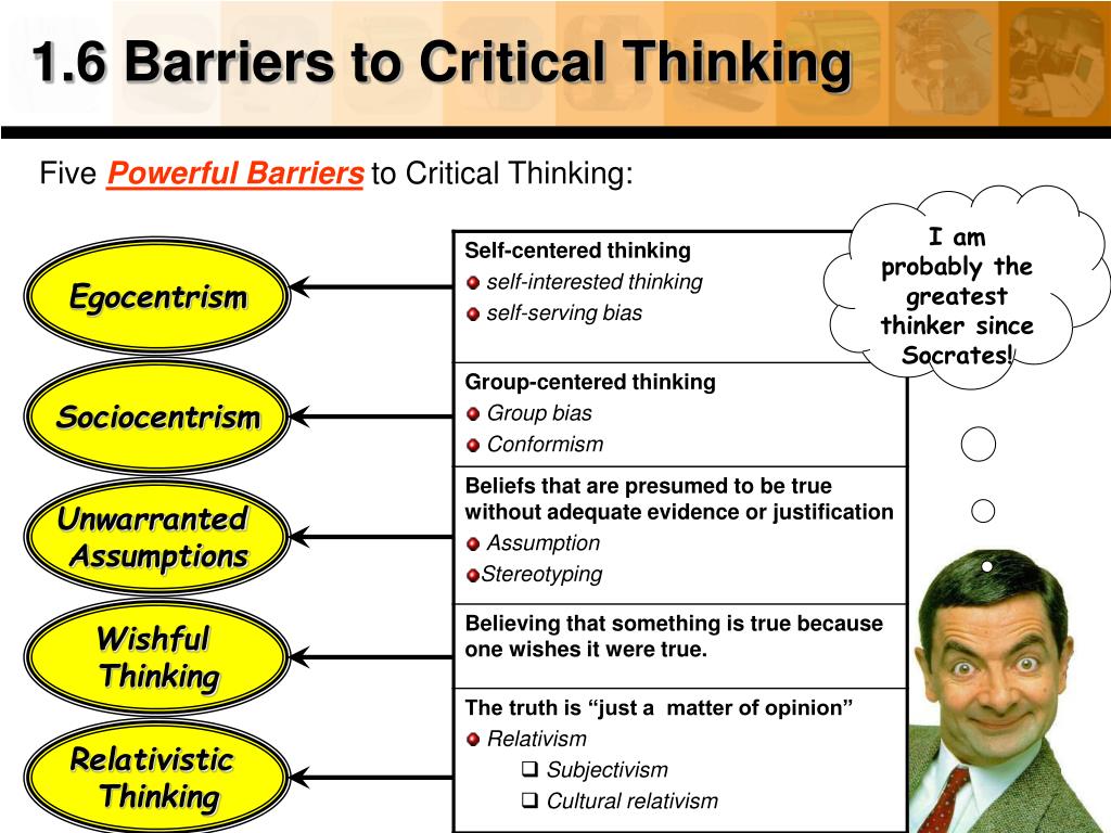 what is barrier of critical thinking