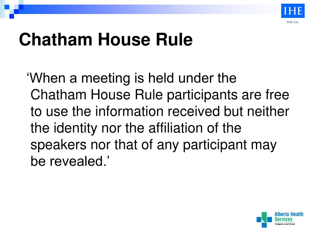 chatham house rules