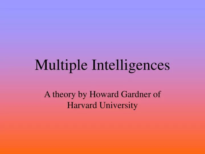 multiple intelligences n.