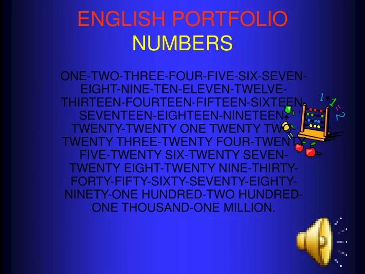 english portfolio numbers n.