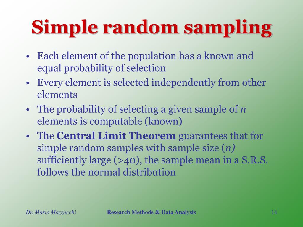 Simple Random Sampling Example SAMPLING TECHNIQUES In Simple Random 