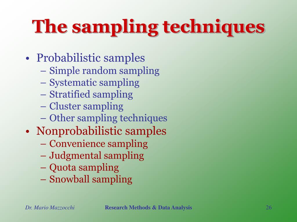 sampling technique in research work