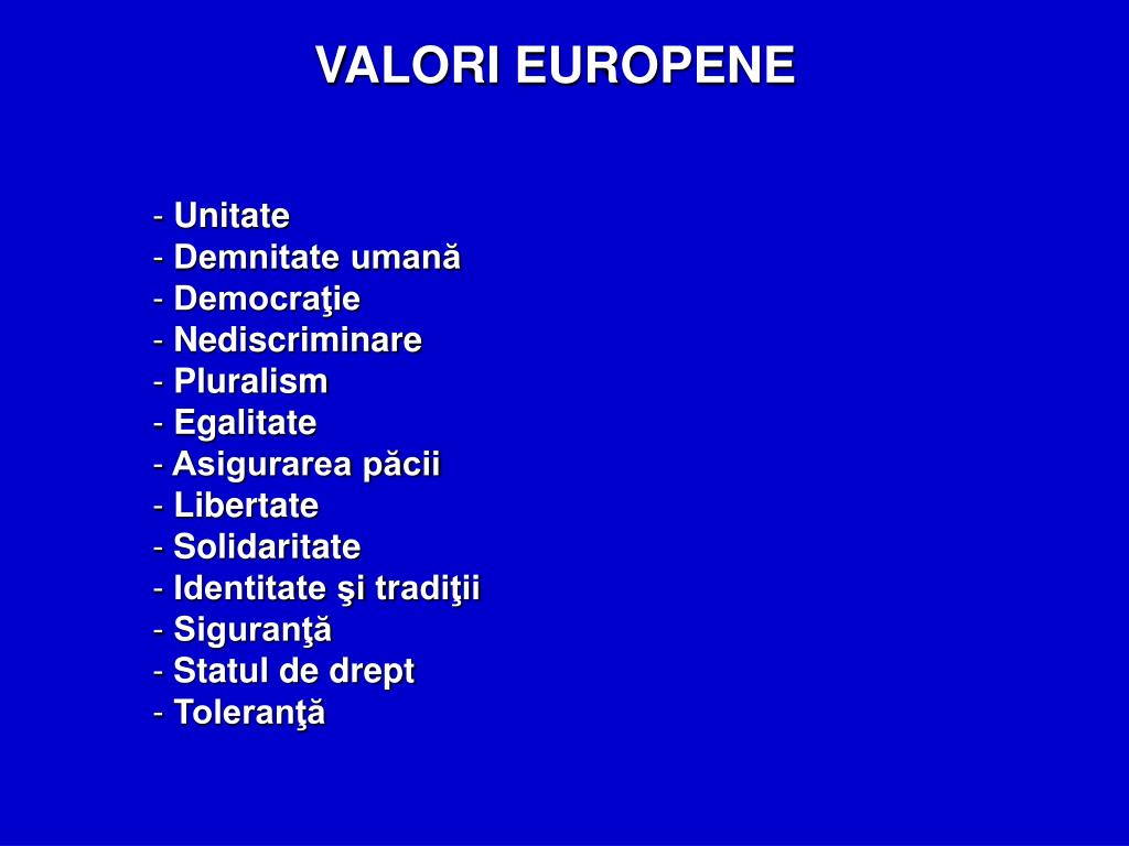 PPT  VALORI EUROPENE PowerPoint Presentation, free download  ID791973