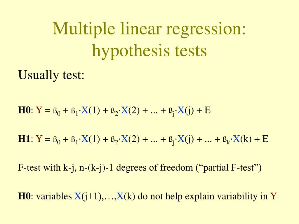hypothesis for multiple linear regression