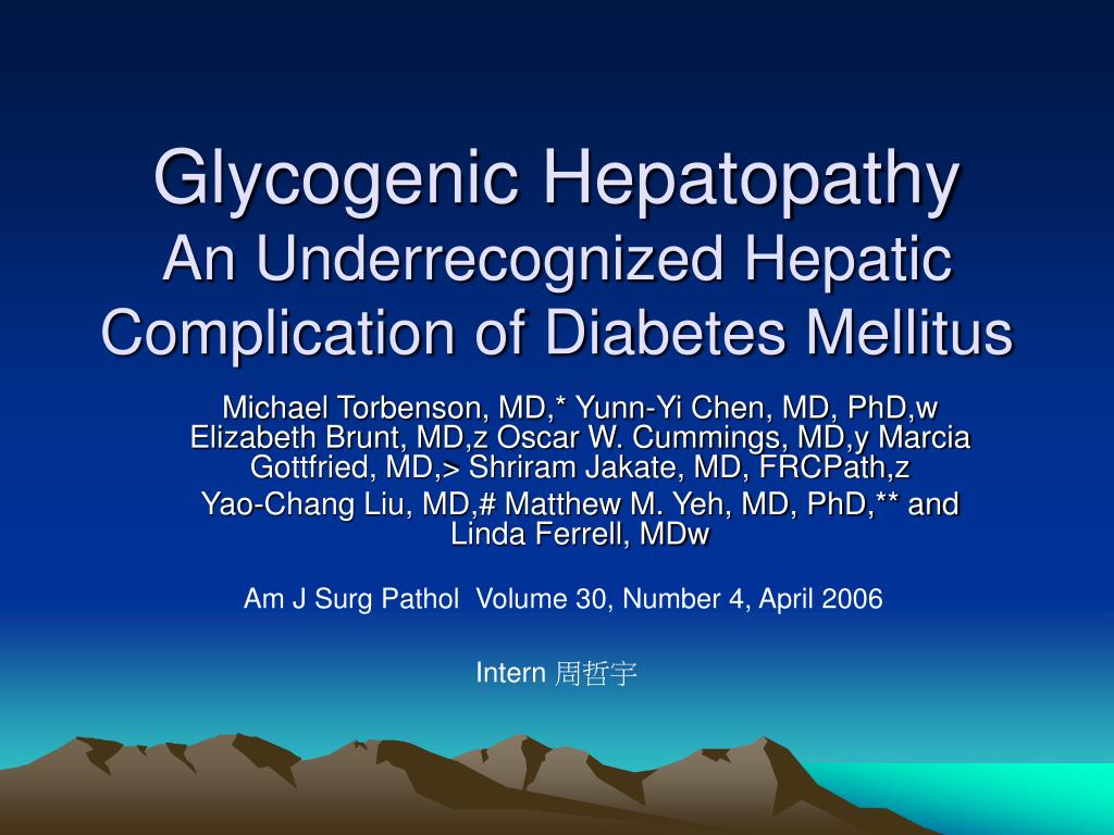 glycogenic hepatopathy